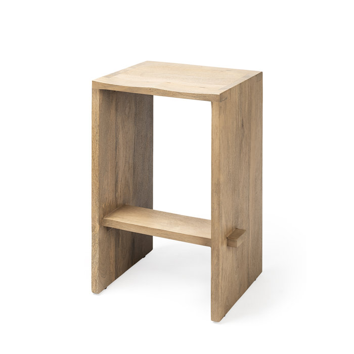 Foundstone Ines Solid Wood Counter & Bar Stool