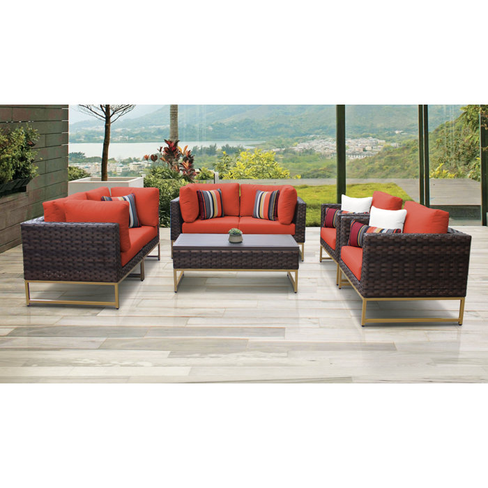 Joss and Main 7 Piece Sectional Seating Group with Cushions