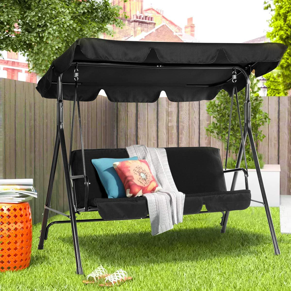 covered porch swing