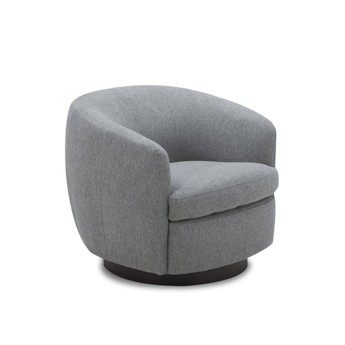 Joss and Main Marcy 34" Wide Polyester Swivel Barrel Chair