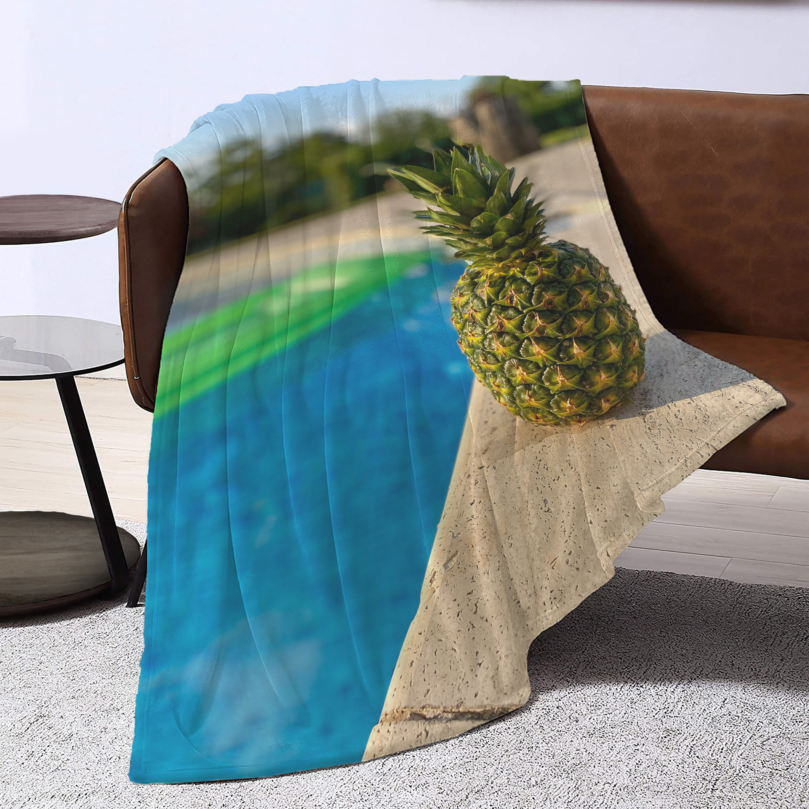 Pineapple Colorful Fleece Blanket Throw Super Soft Cozy Couch Blanket Lightweight Warm Bed Blanket for Sofa Bed Travel Camping 