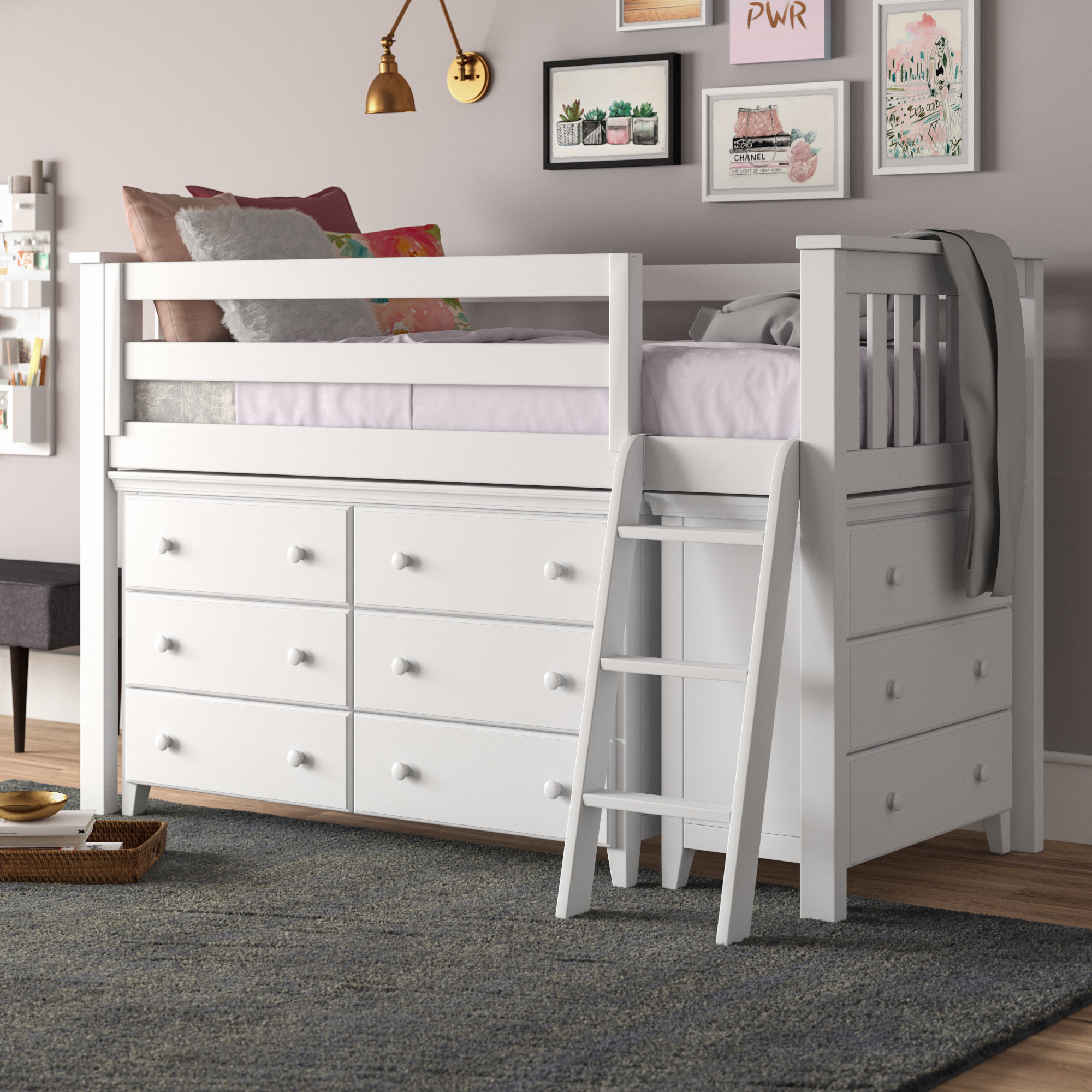 Sand & Stable Baby & Kids Alisi Twin Solid Wood Loft Bed by Sand & Stable™  Baby & Kids & Reviews | Wayfair