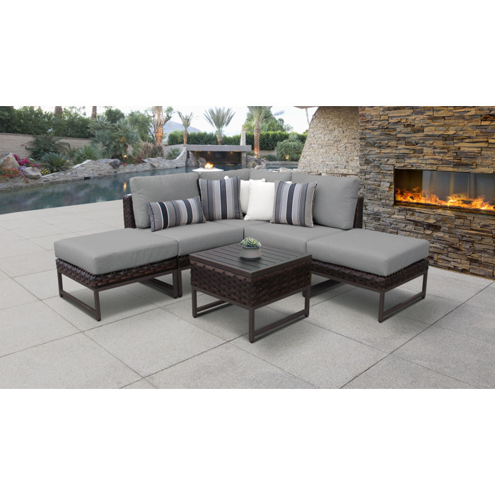 Joss and Main Savion 6 Piece Sectional Seating Group with Cushions
