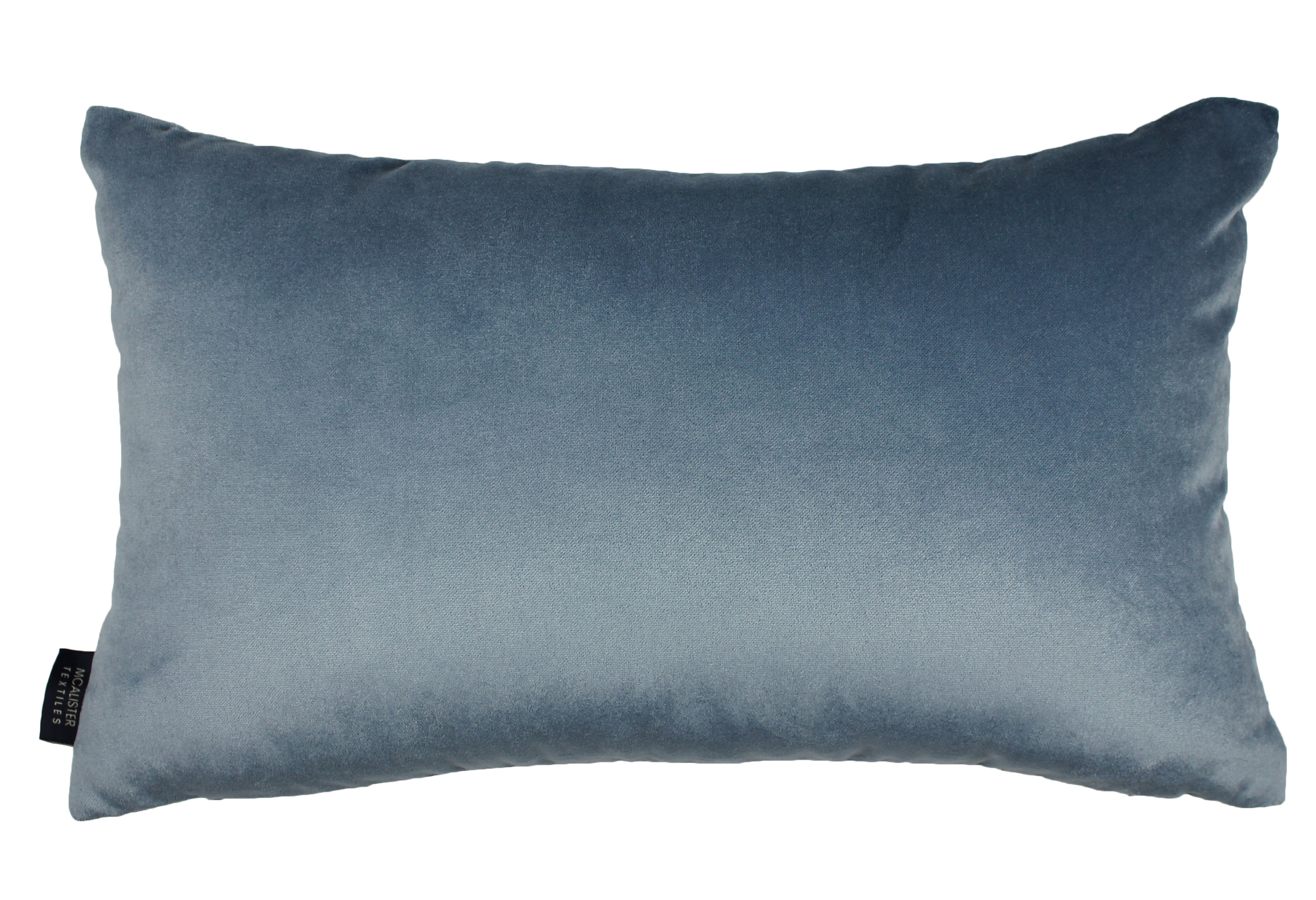blue velvet rectangular cushion