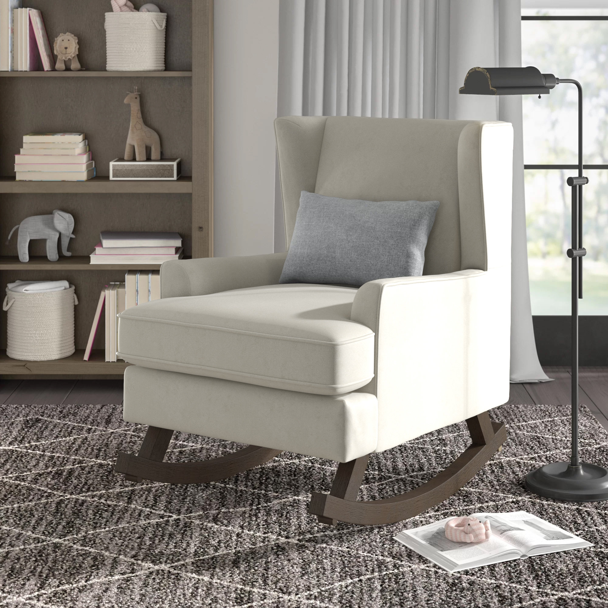beige glider rocker