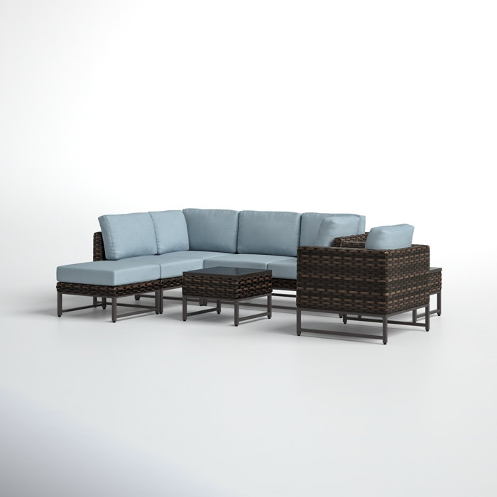 Joss and Main 8 Piece Sectional Seating Group with Cushions