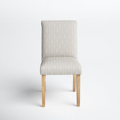 Angie Cotton Upholstered Parsons Chair in Gray/White by Joss and Main