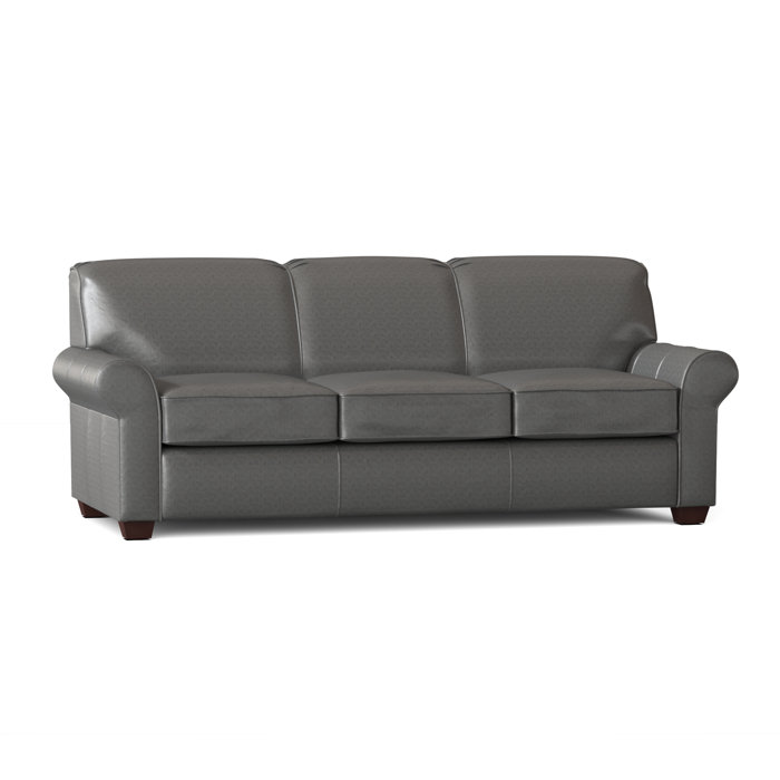 Lark Manor Mojave 81" Genuine Leather Rolled Arm Sofa