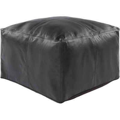 Emily 22" Wide Genuine Leather Square Pouf Ottoman by Joss and Main