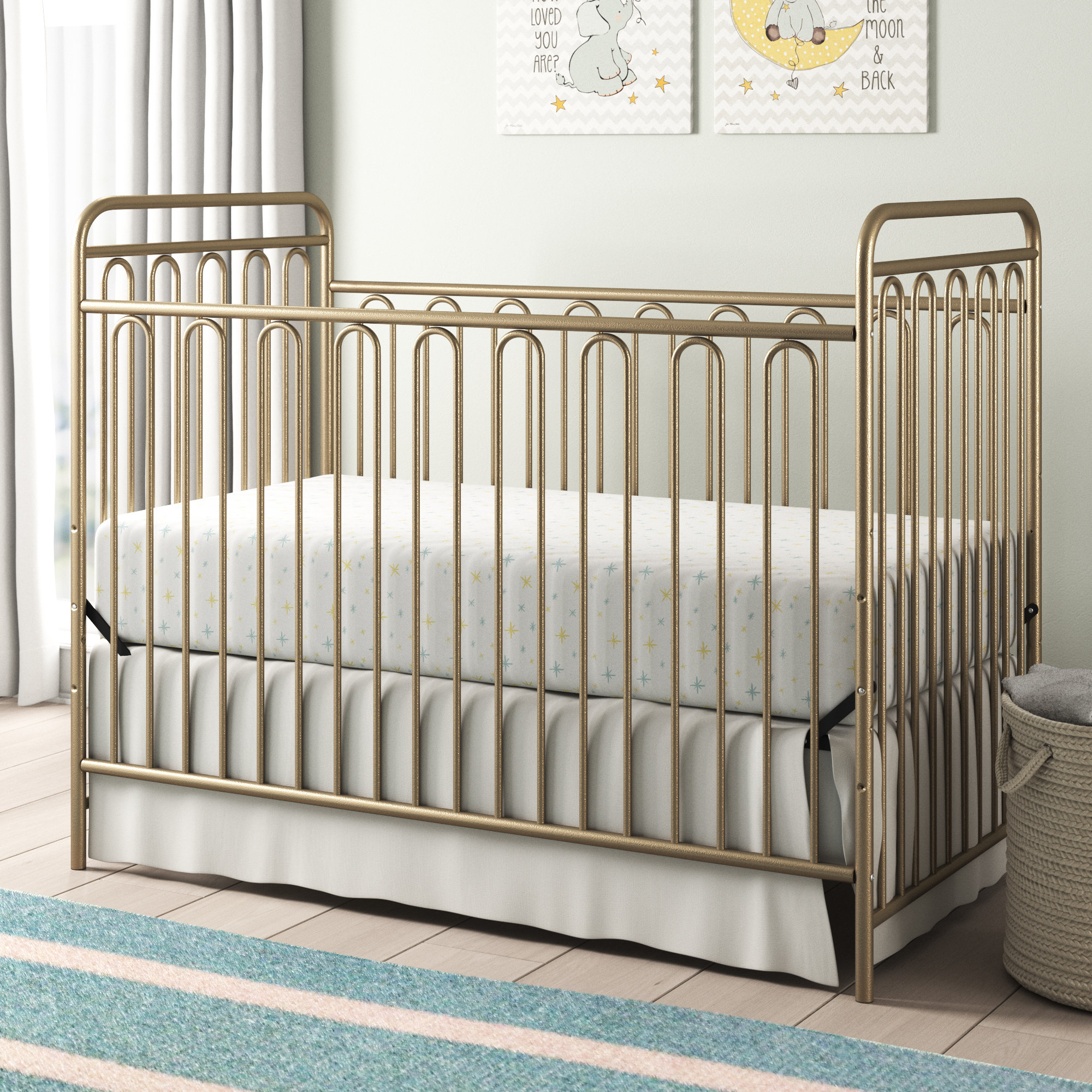 gold crib nursery