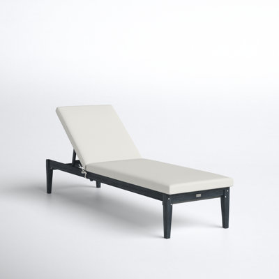 74.4" Long Reclining Acacia Single Chaise with Cushion by Joss and Main