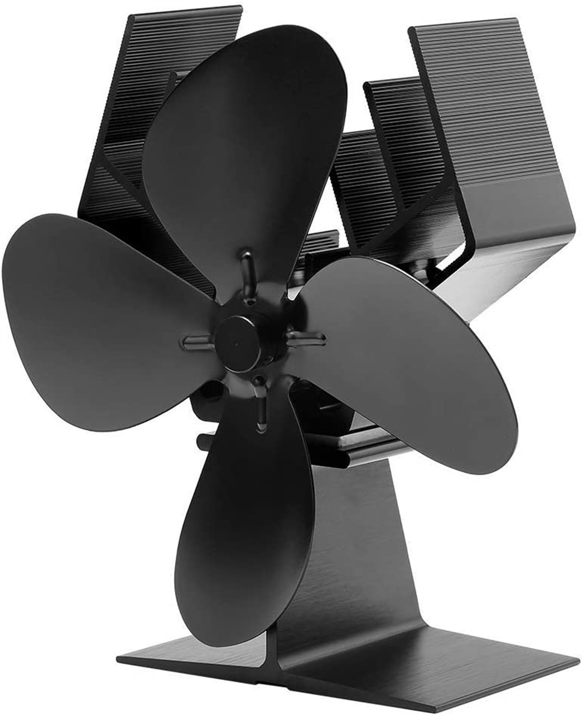 Trust Start Silent Heat Powered Wood Stove Fan 4 Blade Black Small For Gas Pellet Wood Log Burning Stoves Thermometer Wayfair