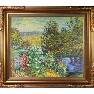 Antique Finish OverstockArt Monet Artist/'s Garden with Athenian Gold Frame Oil Painting
