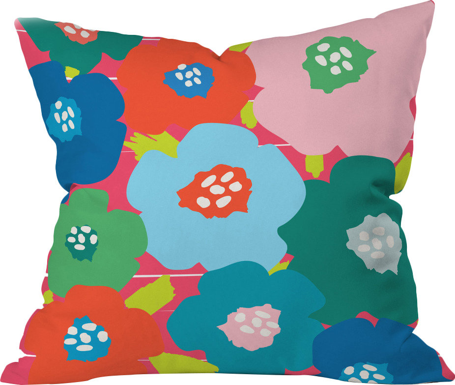 The Pillow Collection Sandrine Geometric Teal Down Filled Throw Pillow The Pillow Collection Sandrine Geometric Teal Down Filled Throw Pillow