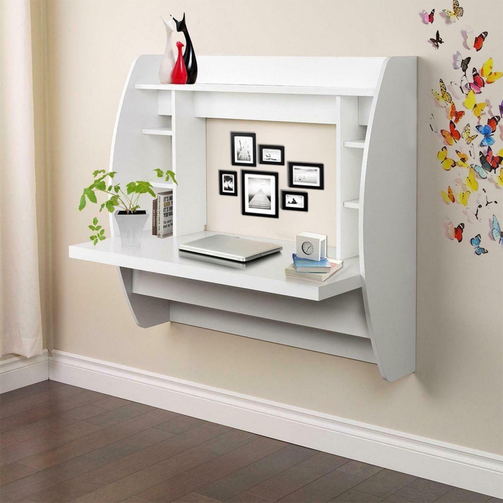 Ebern Designs Household WallMounted Floating Desk Wayfair