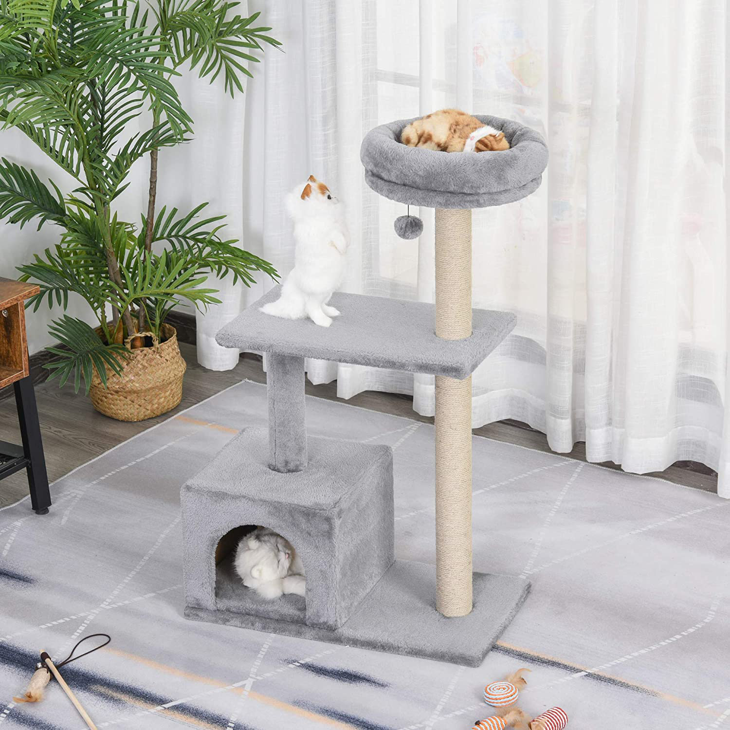 small grey cat tree