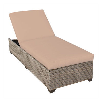 Joshua 77" Long Reclining single Chaise Lounge with Cushions by Joss and Main