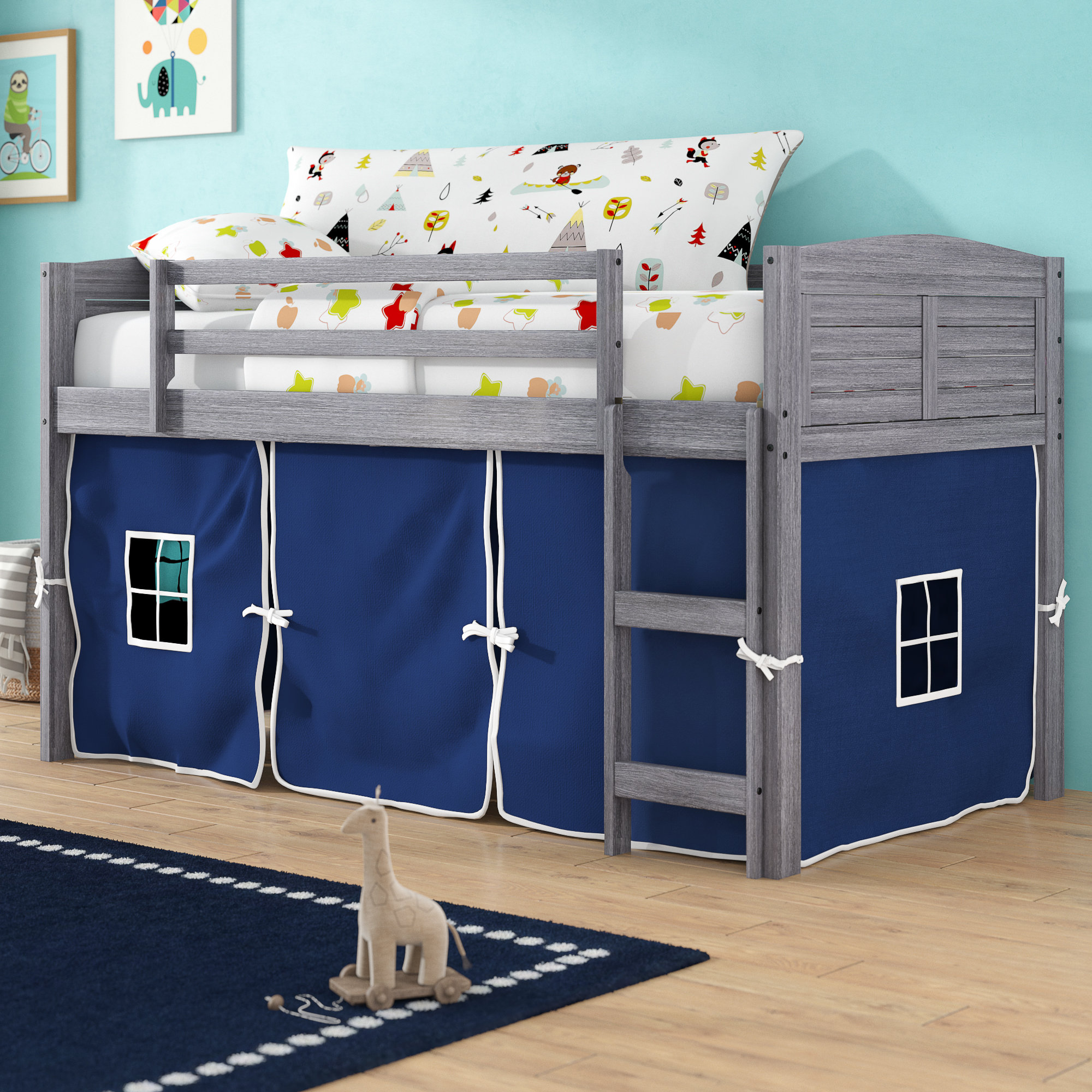 twin size low loft bed