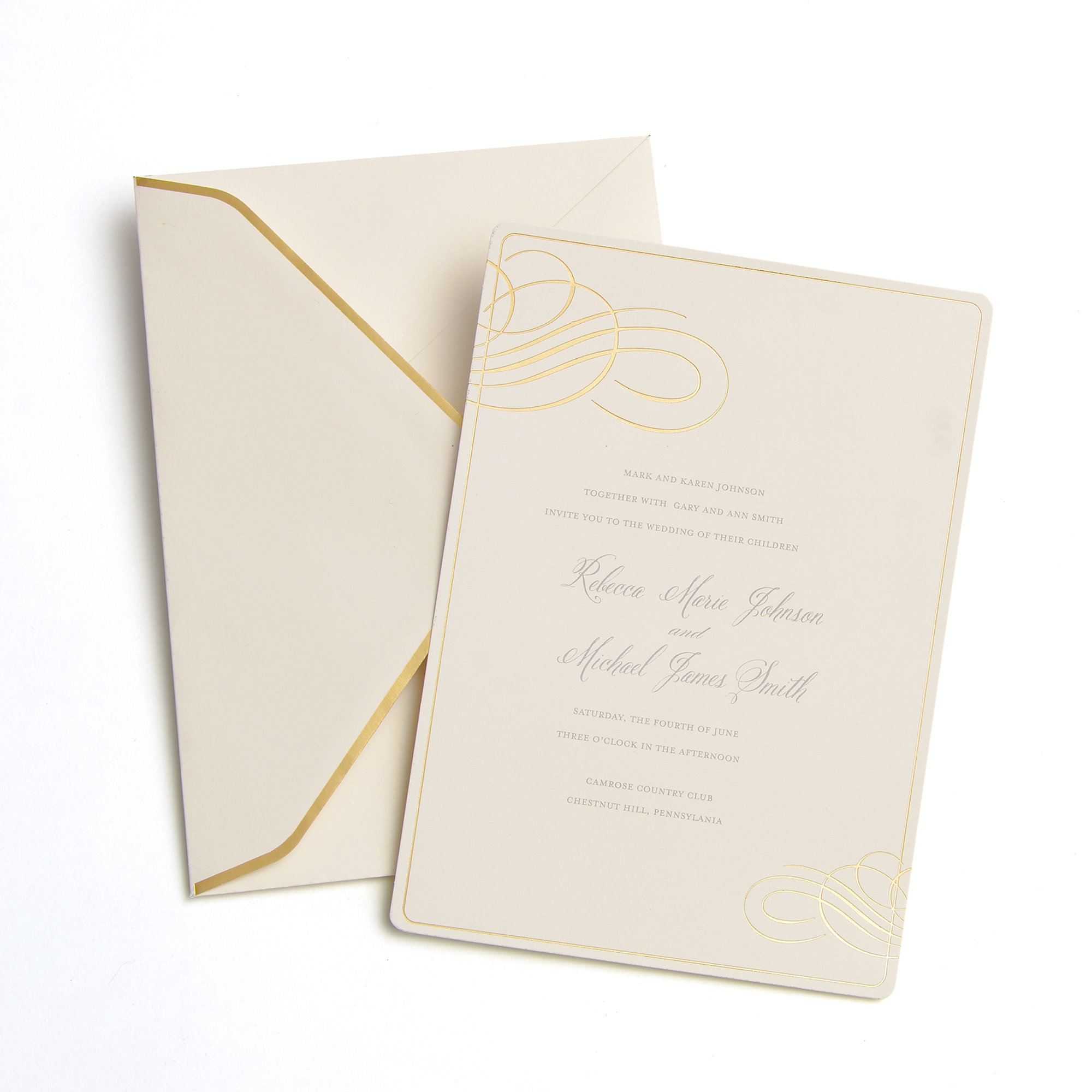 Gartnerstudios Gold Foil Border Print At Home Wedding Invitation Kit Wayfair