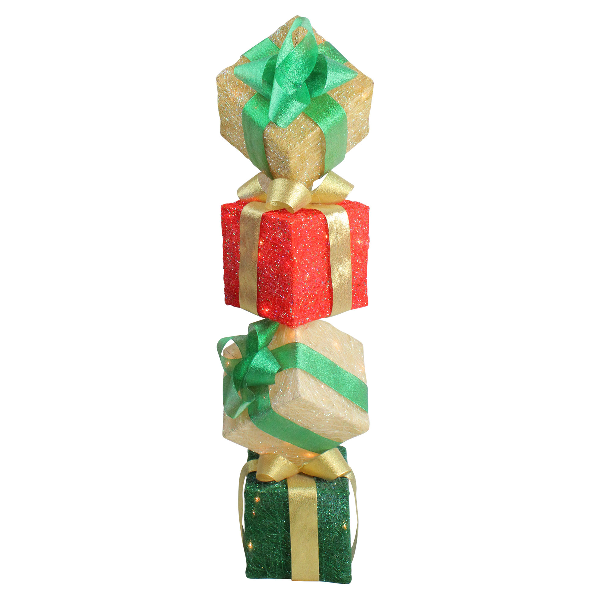Northlight 45 Lighted Sisal Gift Box Tower Christmas Yard Art Decoration Wayfair