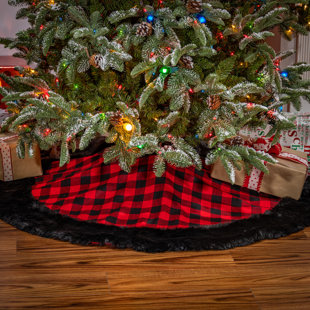 blue buffalo plaid tree skirt