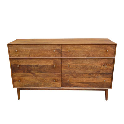 Okehampt 6 Drawer 60" W Solid Wood Double Dresser by Joss and Main