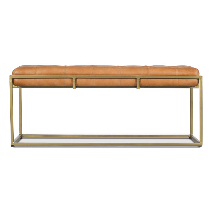 Joss and Main Sato Genuine Leather Upholstered Bench