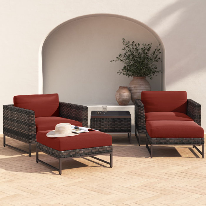 Joss and Main Nauvoo 5 Piece Seating Group with Cushions
