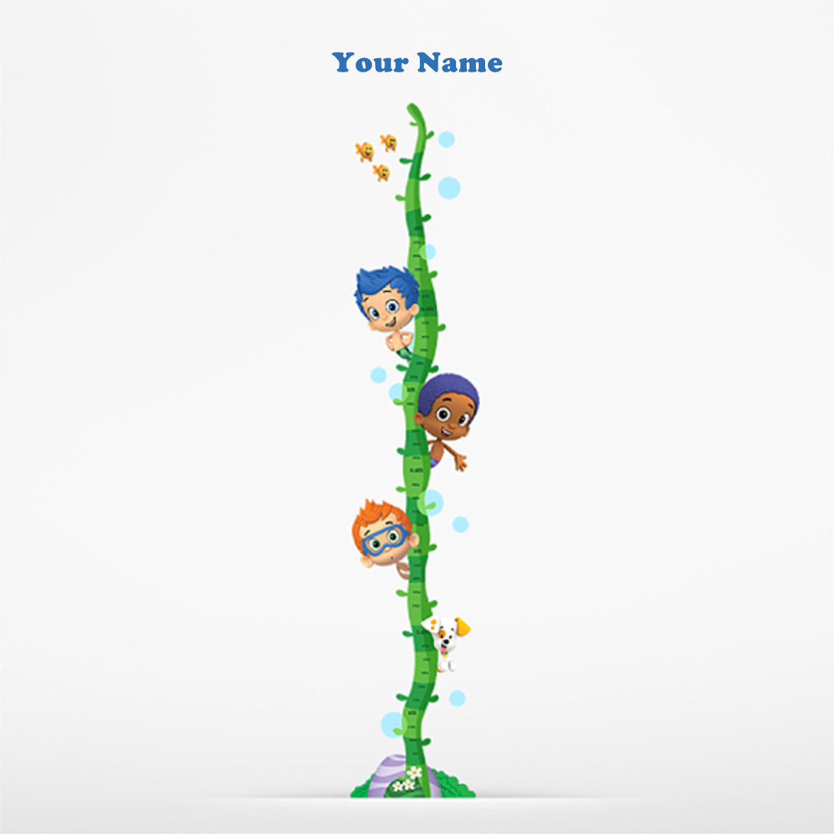 Bubble Guppies Boys Personalized Growth Chart Wall Decal for Nursery Kids Room