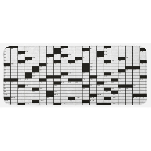 Classical Crossword Puzzle With Black And White Boxes And Numbers Black And  White Kitchen Mat