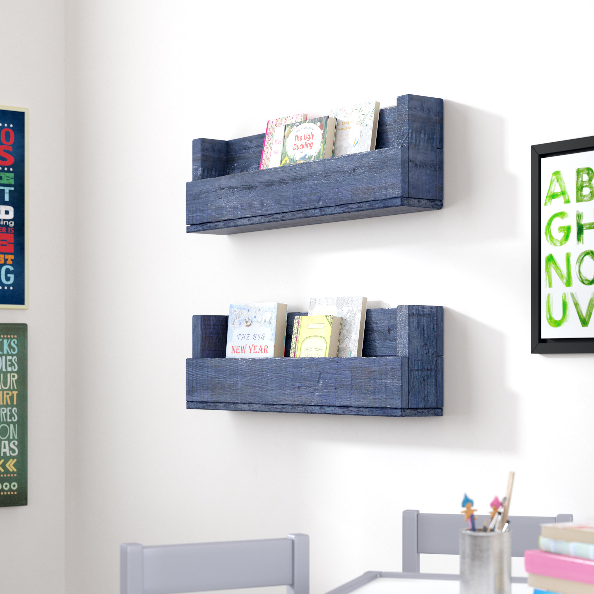 nursery bookshelf wall