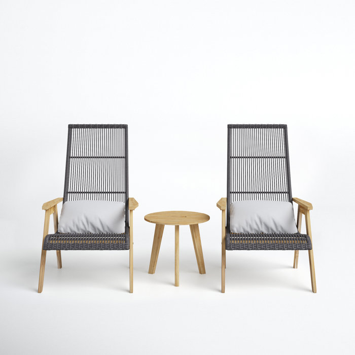 Joss and Main Chrissy 3 Piece Teak Seating Group