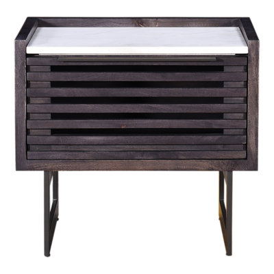 Kring 1 - Drawer Solid Wood Nightstand in Dark Gray by Trent Austin Design