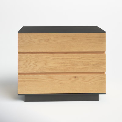 Playa 3 - Drawer Nightstand in Beige/Black by Joss and Main