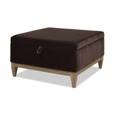 Eila 35" Wide Velvet Square Storage Ottoman by Joss and Main