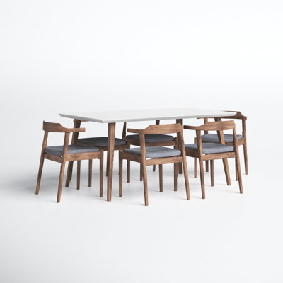 Carlyle 7 Piece Solid Wood Dining Set by Joss and Main