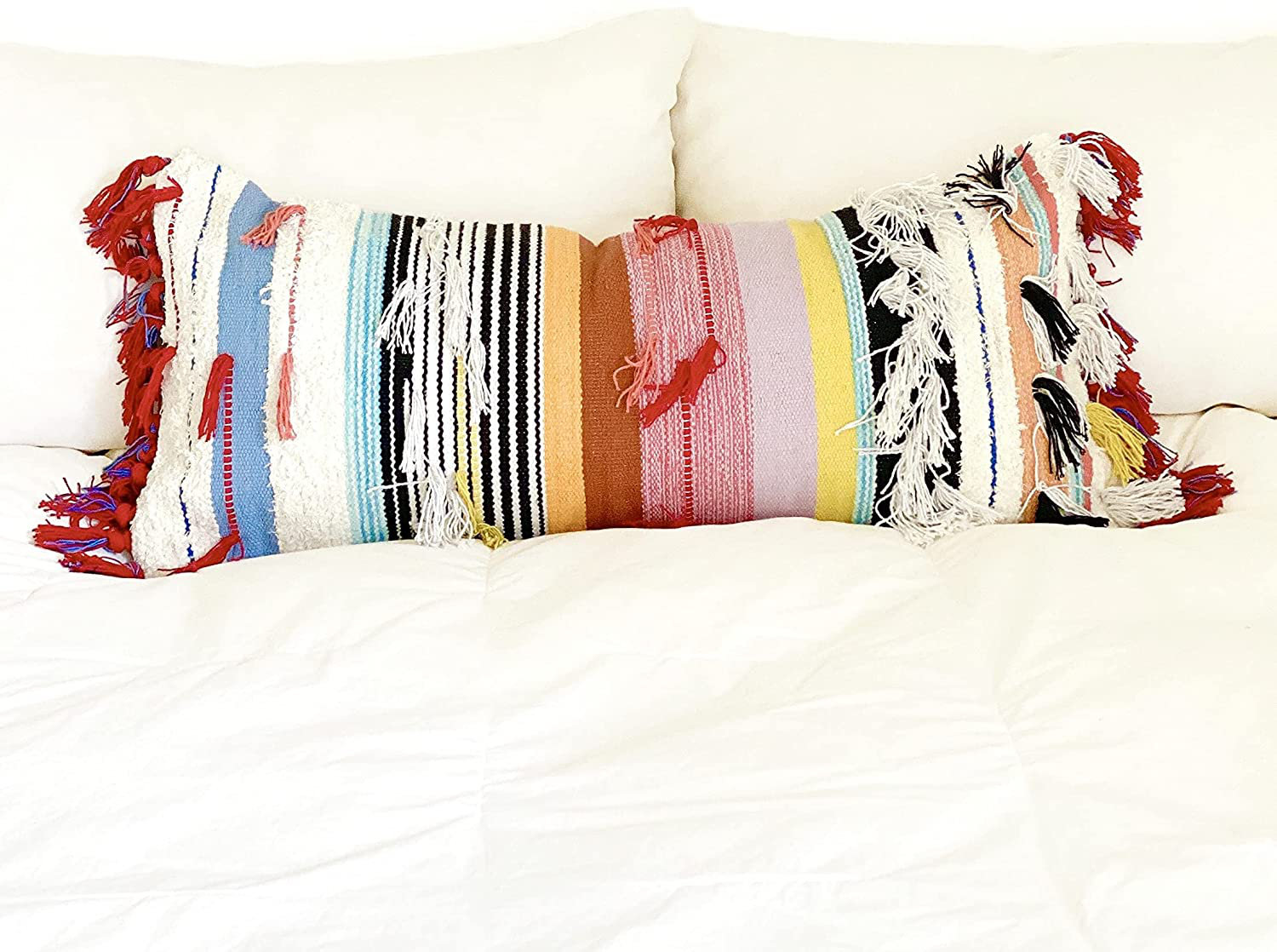 bright multi colored throw pillows