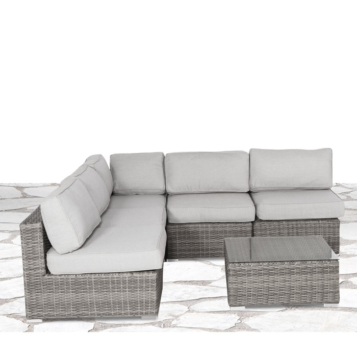 Joss and Main Deandra 6 Piece Sectional Seating Group with Cushions