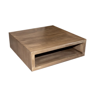 Crowson Solid Wood Floor Shelf Coffee Table with Storage by Loon Peak