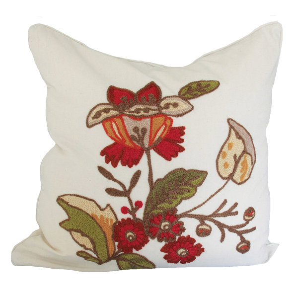 floral embroidered throw pillows