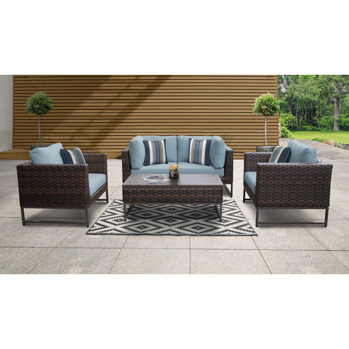 Joss and Main 4 Piece Sectional Seating Group with Cushions