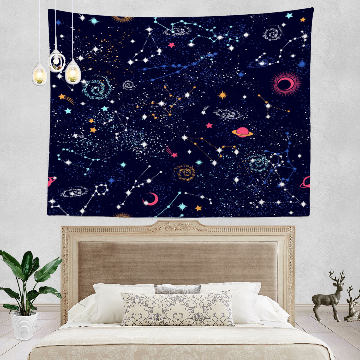 Galaxy Planet Tapestry Wall Hanging Tapestry Psychedelic Bedroom Home Decoration