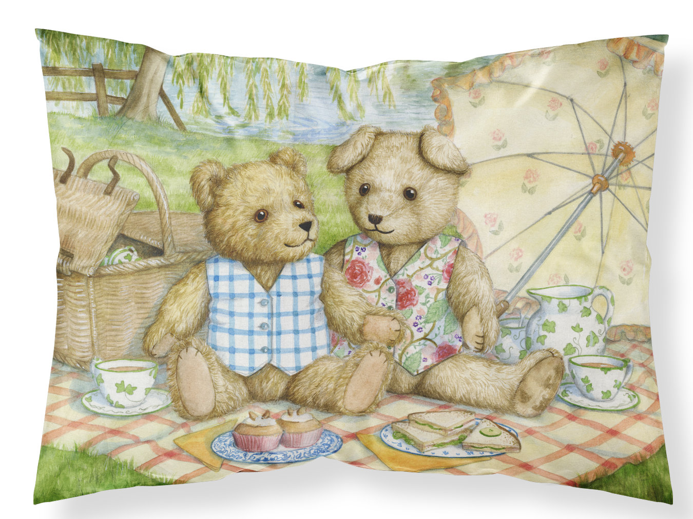 teddy v shaped pillow case