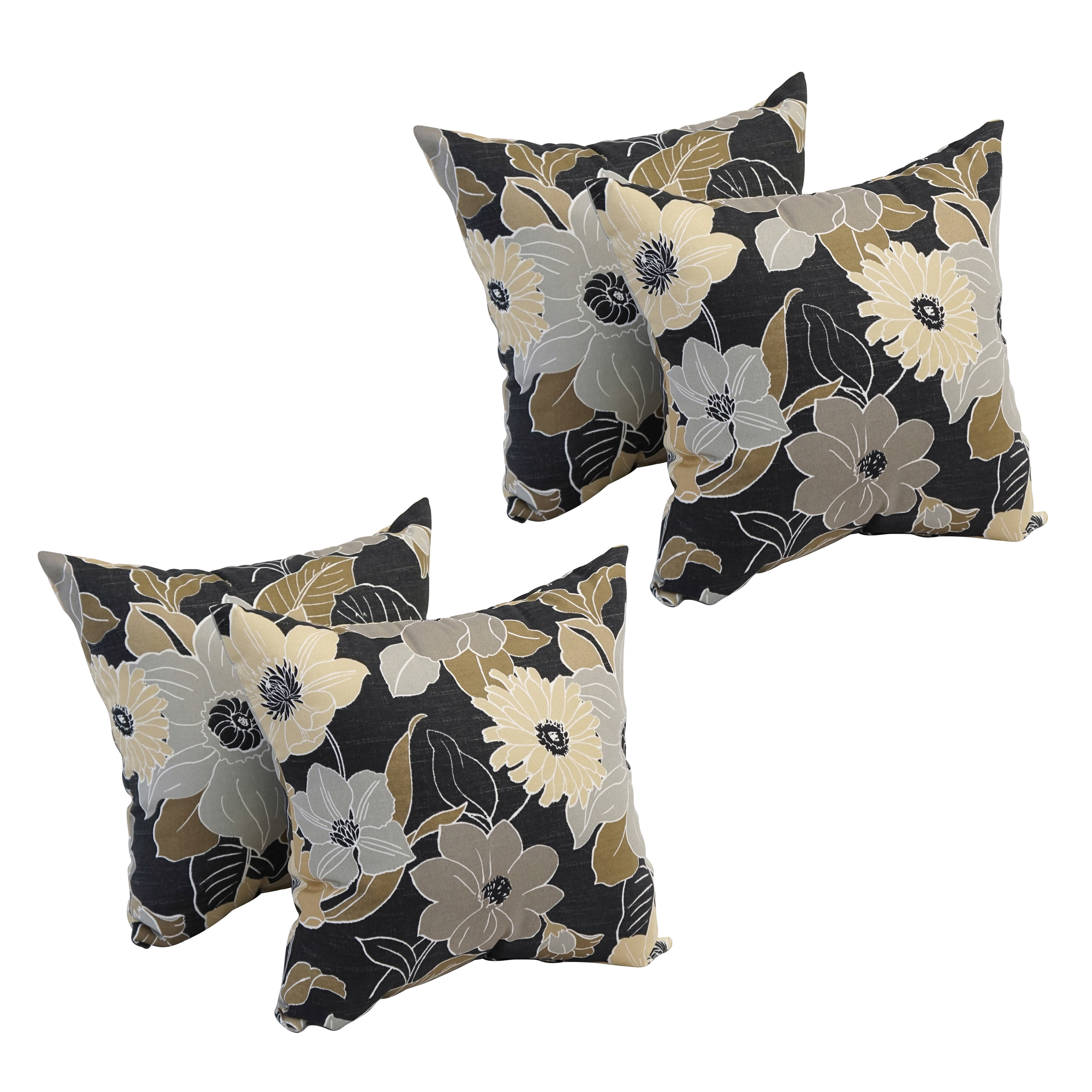 black floral throw pillows