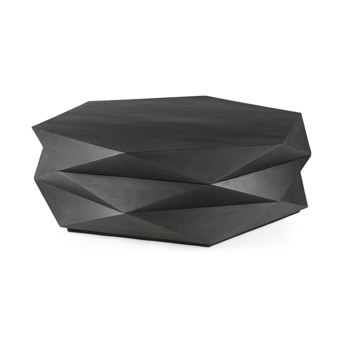 Joss and Main Malonne Solid Wood Lift Top Block Coffee Table with Storage