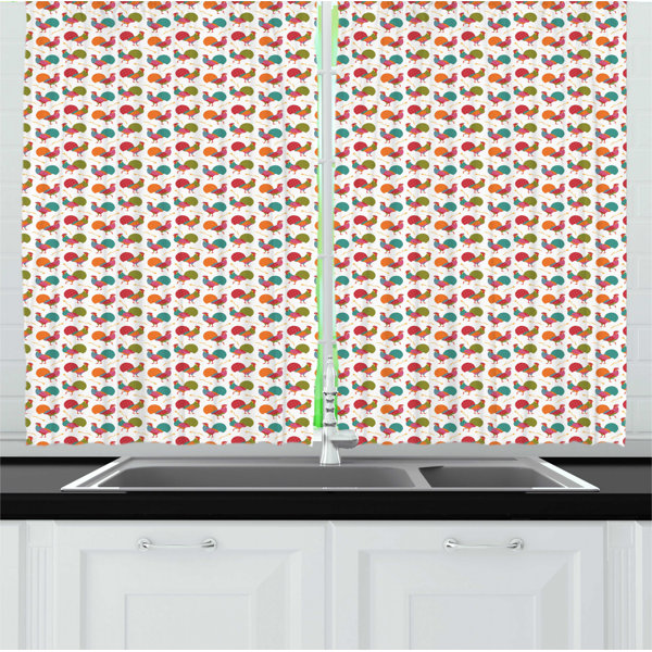 Rooster Kitchen Curtains | Wayfair
