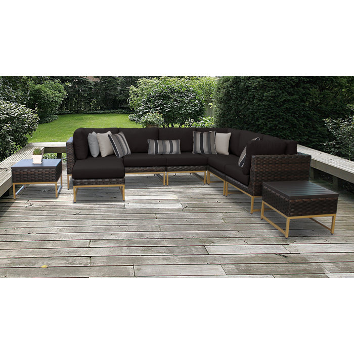 Joss and Main Nauvoo Wicker/Rattan Seating Group with Cushions