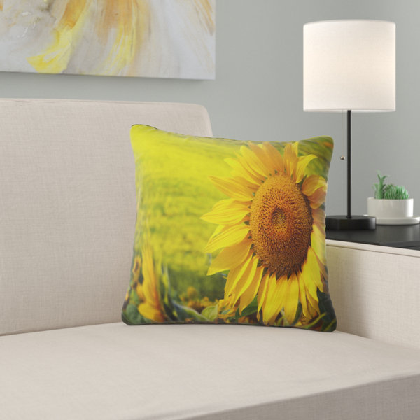 Multicolor 18x18 Sunflower Gifts & Accessories Sister-Gardening Field Sunflower Throw Pillow 