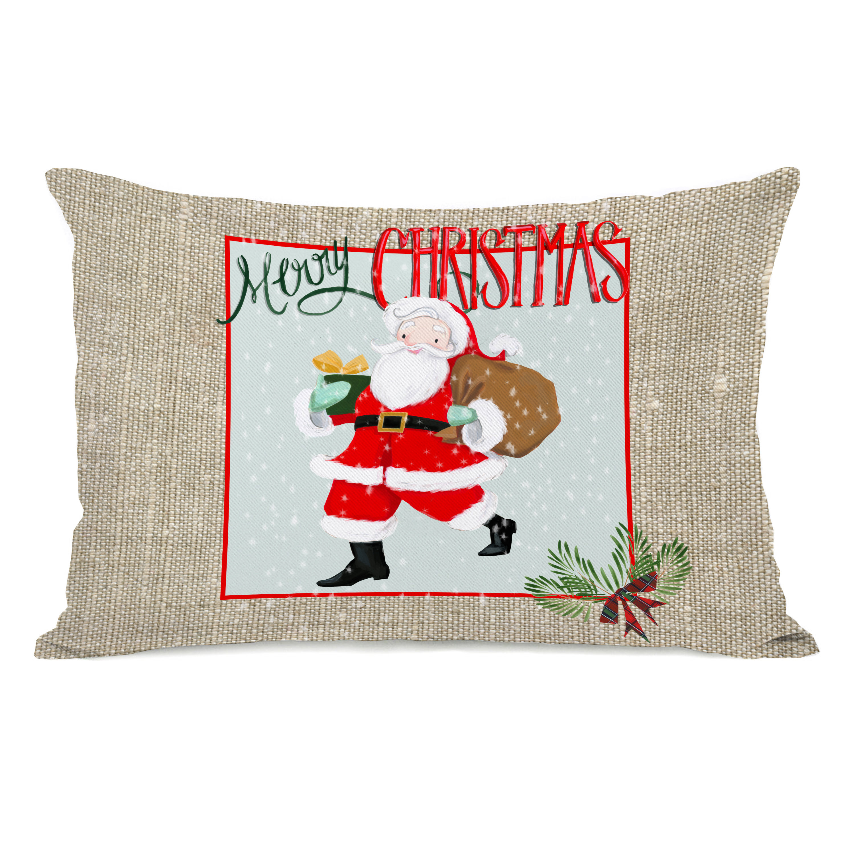 burlap lumbar pillow