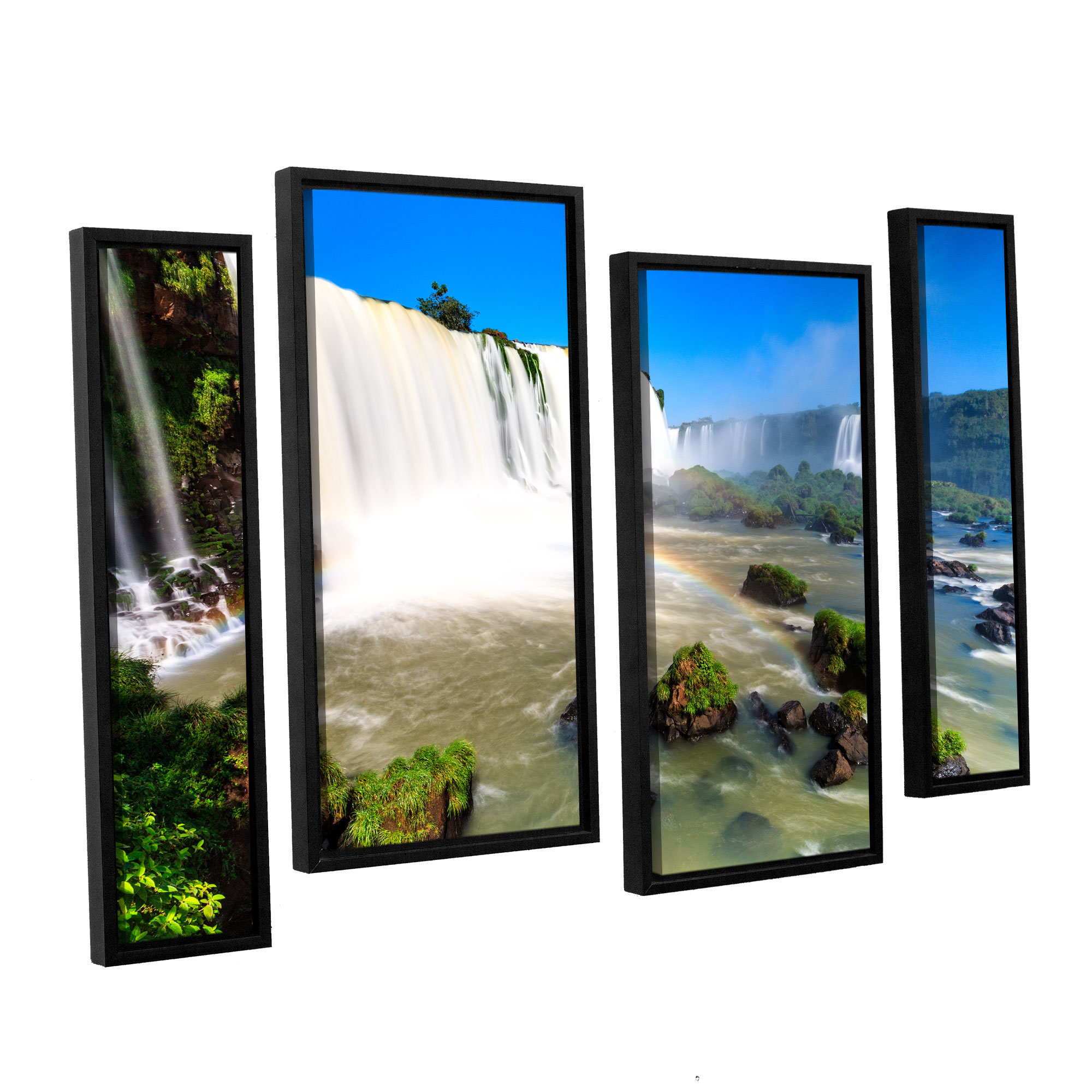 24 by 36-Inch ArtWall 4-Piece Cody Yorks Beaver Marsh Floater Framed Canvas Staggered Set Artwork 